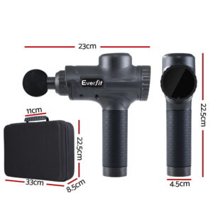 Black Everfit handheld percussion massager for muscle recovery