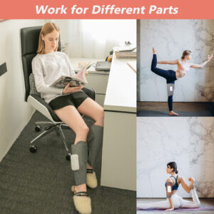 Grey air-compression wrap showing calf, ankle, sole and heel coverage areas