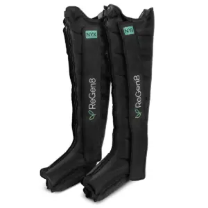 Pair of black ReGen8 Nyx compression recovery boots