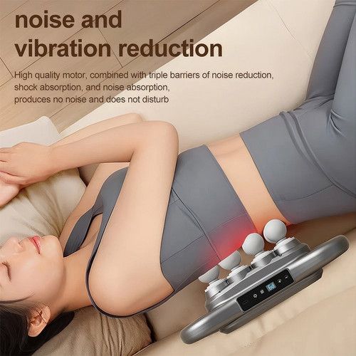 24-head massage gun used across the waist and abdomen for broad-coverage massage