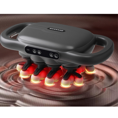 24-head massage gun with dual handles and illuminated massage panel