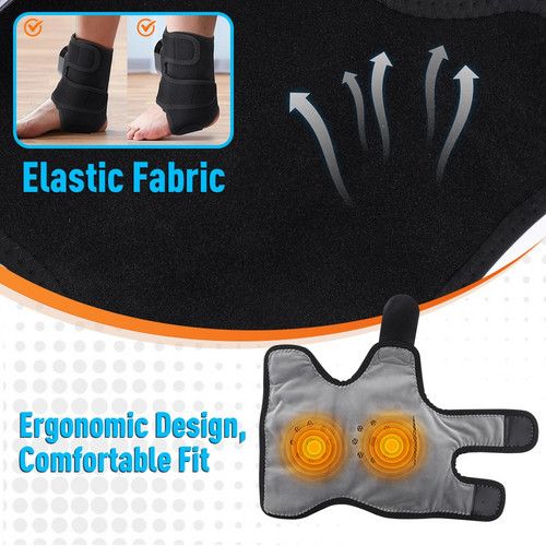 Black neoprene calf massager wrap with ergonomic adjustable strap design