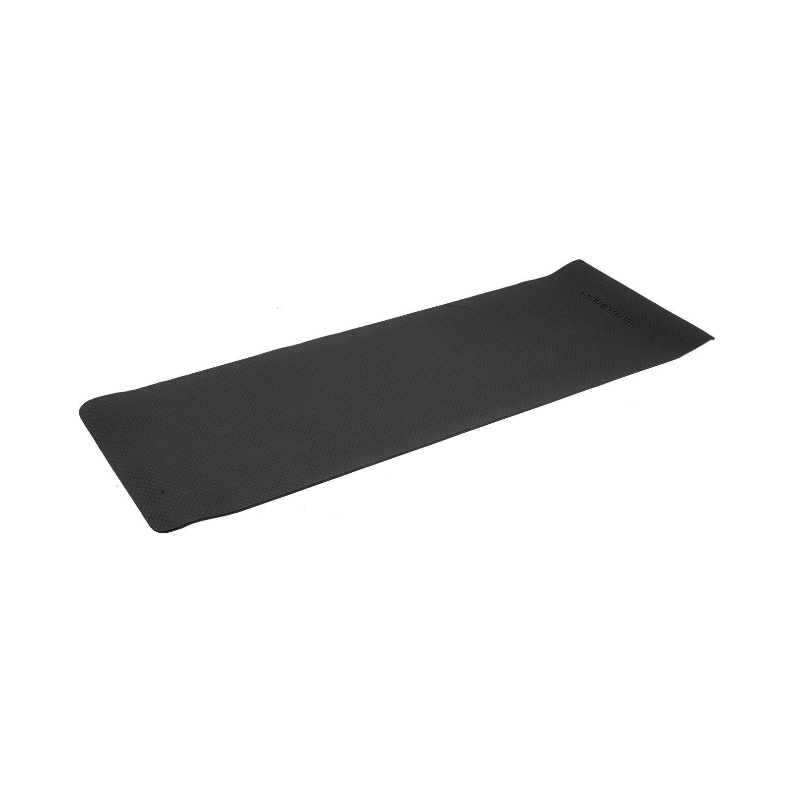Black Powertrain 6mm non-slip TPE yoga mat with carry strap