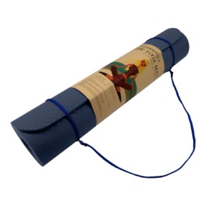 Dark Blue Powertrain 6mm non-slip TPE yoga mat with carry strap