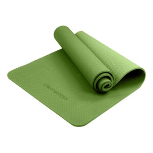 Green Powertrain 6mm non-slip TPE yoga mat with carry strap