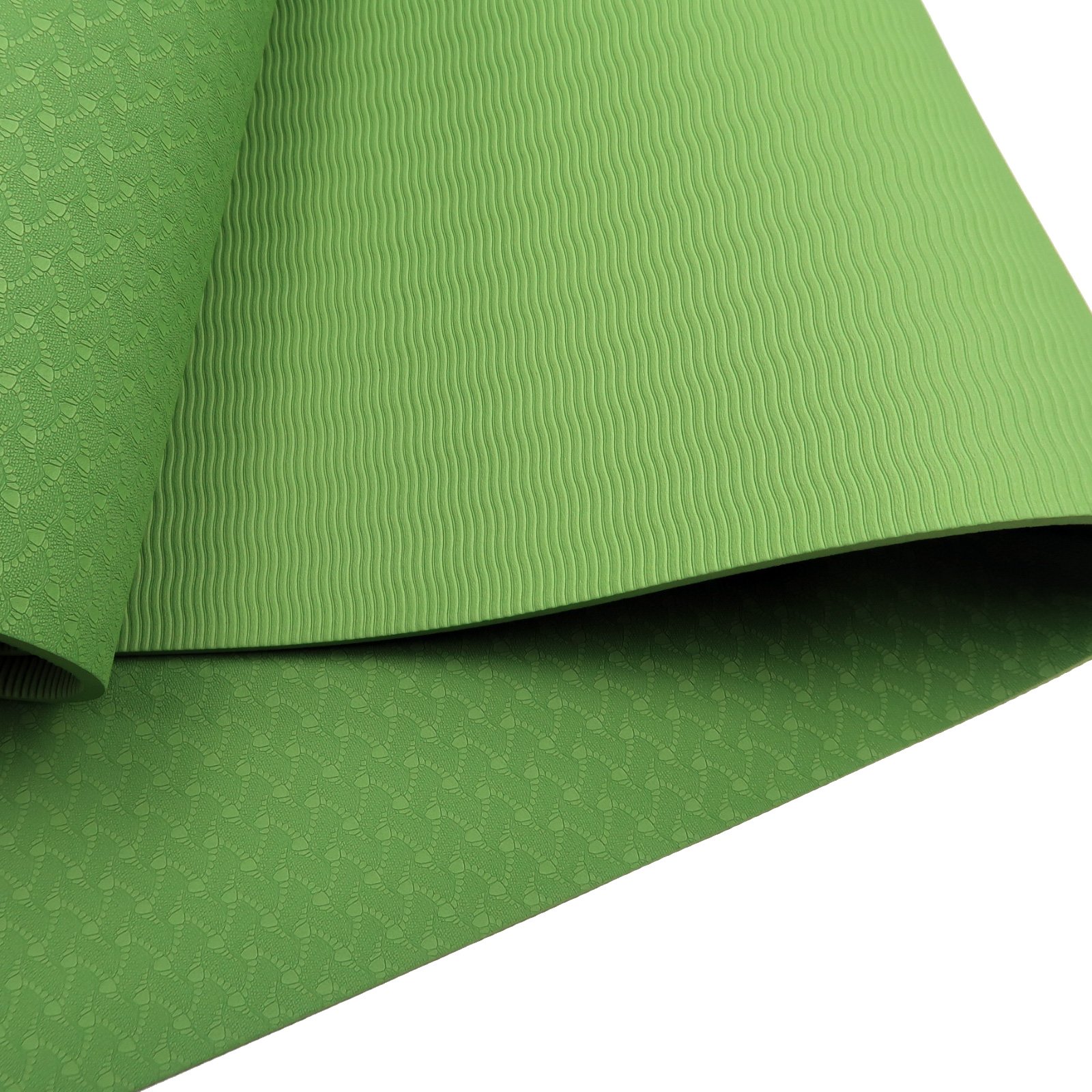 Green Powertrain 6mm non-slip TPE yoga mat with carry strap