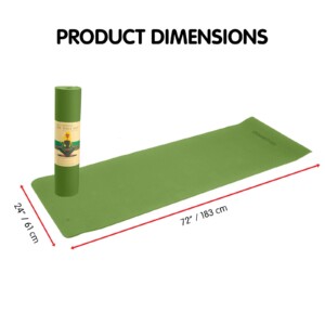 Green Powertrain 6mm non-slip TPE yoga mat with carry strap