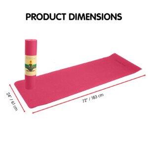 Rose Pink Powertrain 6mm non-slip TPE yoga mat with carry strap