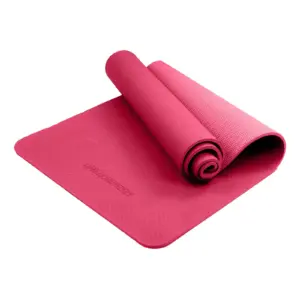 Rose Pink Powertrain 6mm non-slip TPE yoga mat with carry strap